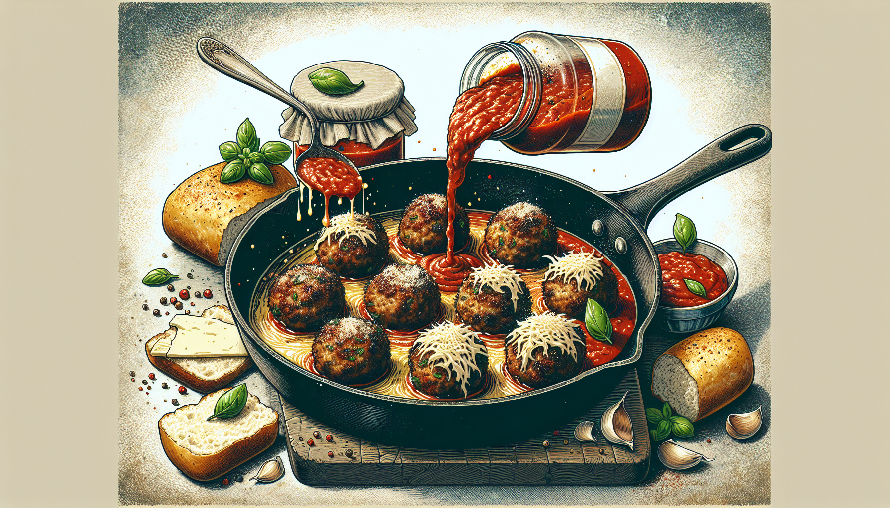 Classic Italian Meatball Subs with toasted rolls, marinara, and melted mozzarella