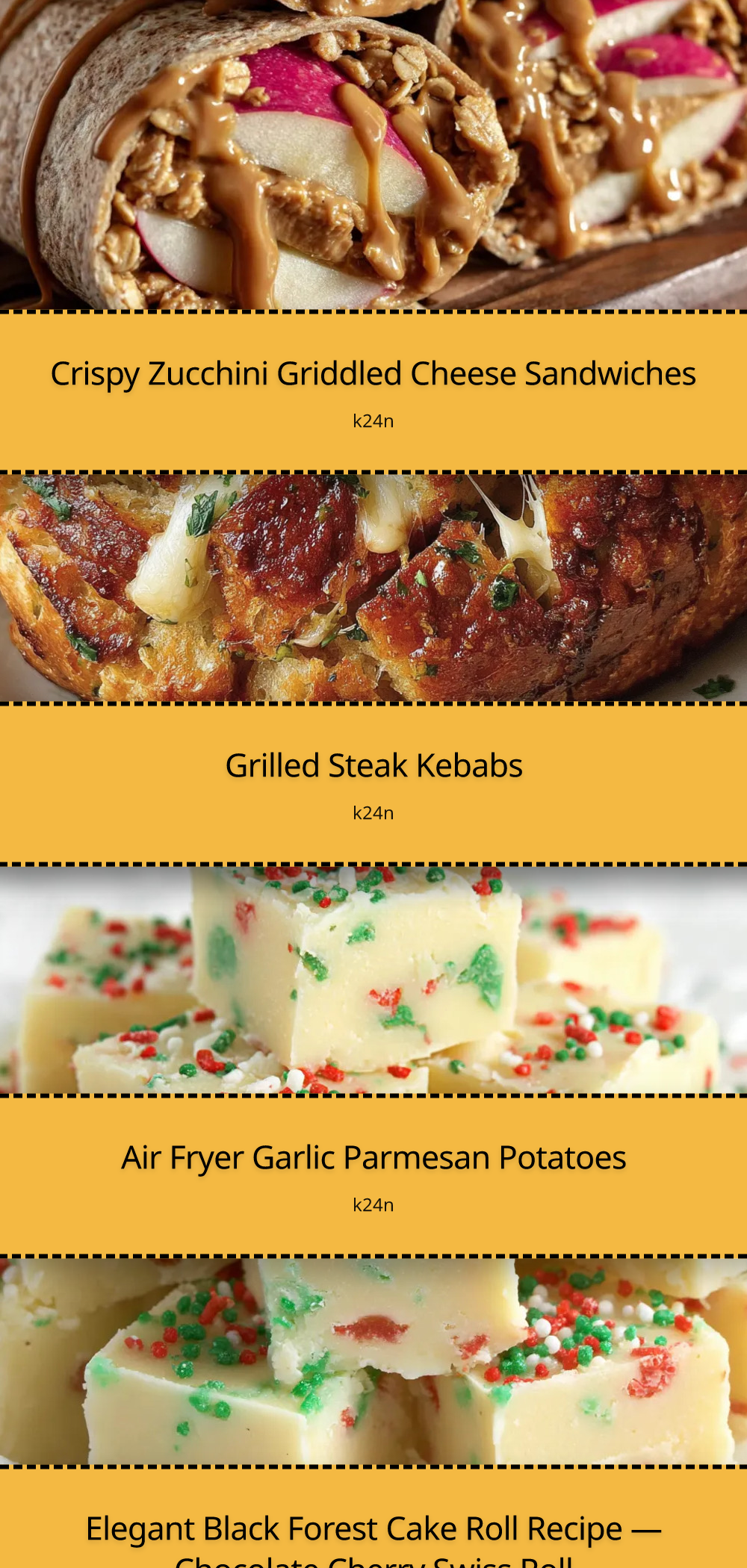 Caramelized apple waffle roll-ups on a plate